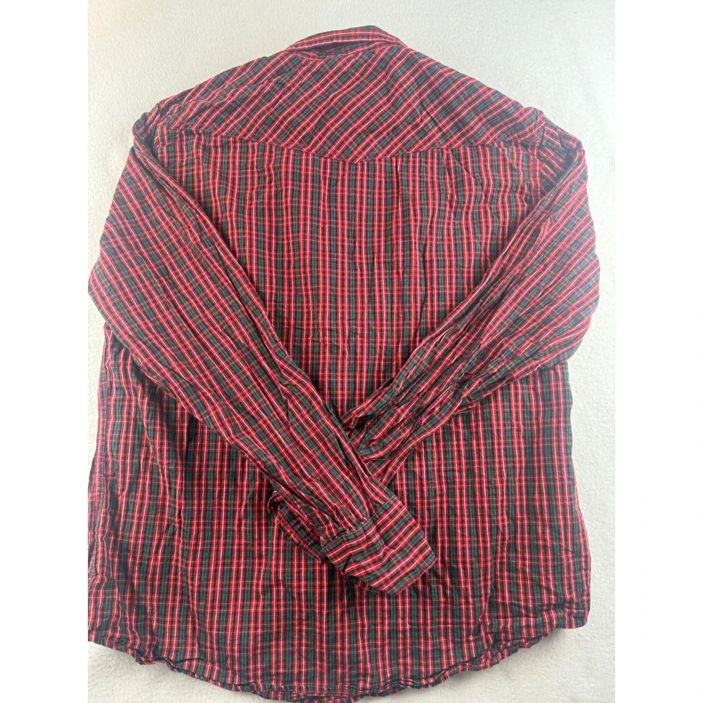 Levi's‎ Western Shirt Plaid Button Up Long Sleeve Red Black XL